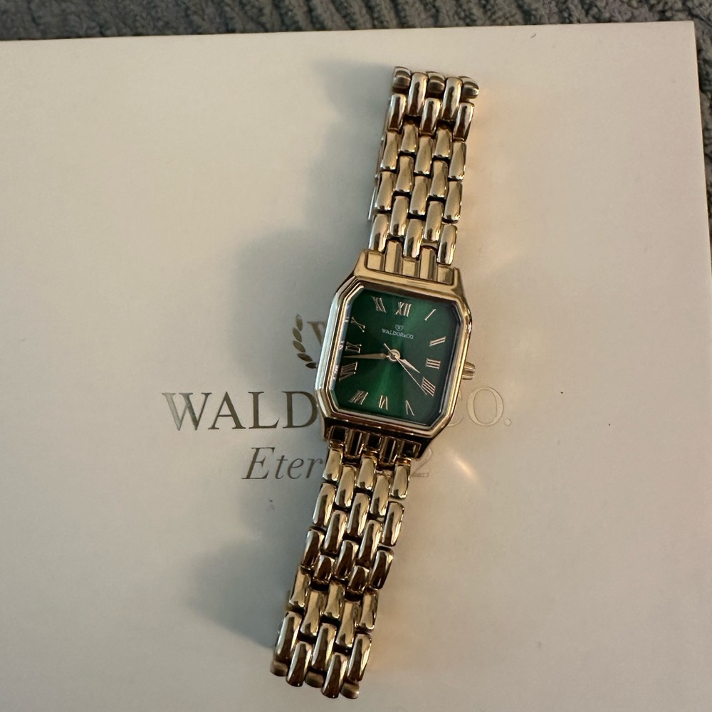 Gold and Green Women's Watch